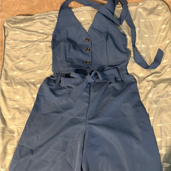 SHEIN Pants - Elegant Blue Women's Jumpsuit